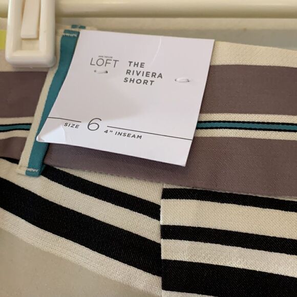 Loft the Riviera striped short Size 6 4” inseam NWT - Picture 3 of 8